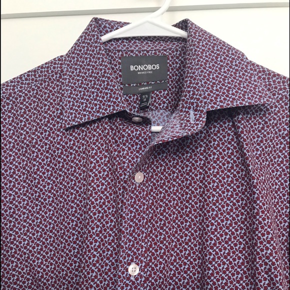 Men’s Bonobos Flower Shirt - 100% Cotton - Size 15.5 / 33 - Picture 3 of 7